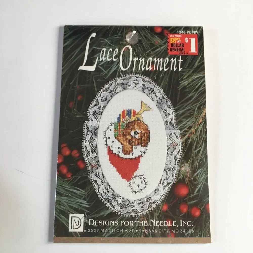 Designs for the Needle Christmas Ornament Cross Stitch Kit 1248 Puppy Dog US NEW